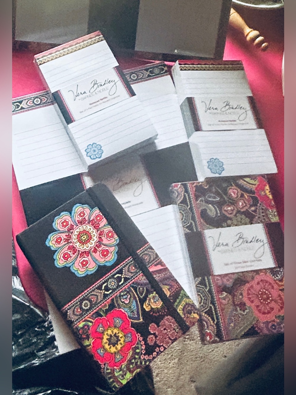 Vera Bradley Desk Set items Journals  Clipboard Receipt Organizer Refills New
